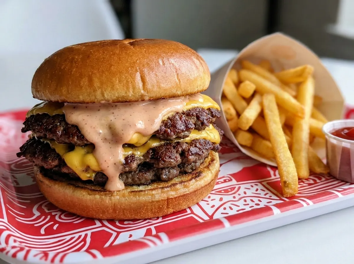 Wing Zing juicy Zabiha Halal smash beef burger